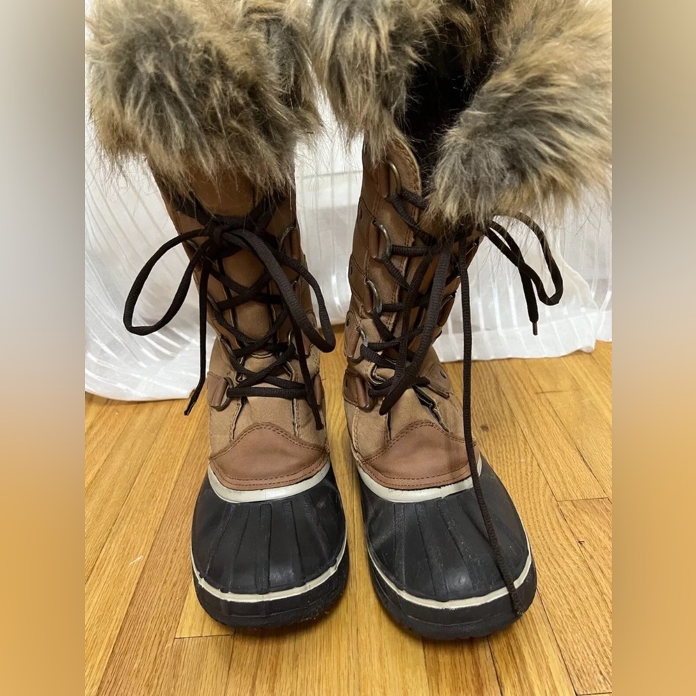“Espirt” “Edith” SZ:9M Faux-Fur Boots Tan Fury Warm & Cozy Excellent Condition
